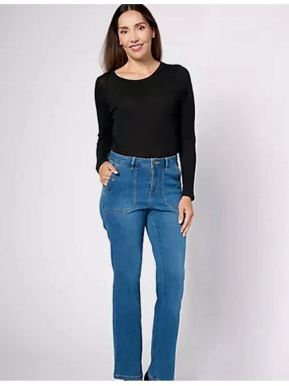 Belle by Kim Gravel TripleLuxe Denim Jeans Medium Wash Tall 30 Tag NIB